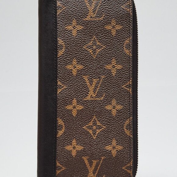 Louis Vuitton Monogram Macassar Canvas Vertical Zippy Wallet - Picture 1 of 8
